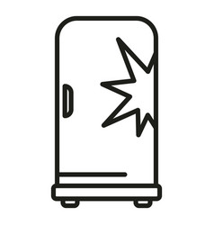 Broken Fridge Cooler Icon Outline Repair