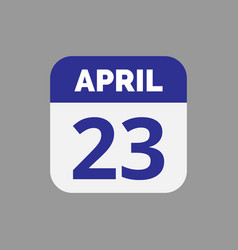 Flat April 23 Calendar Date Icon Stock