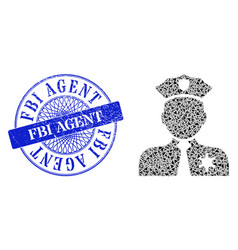 Grunge Fbi Agent Stamp Seal And Triangle Police