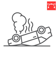 Overturned Car Line Icon