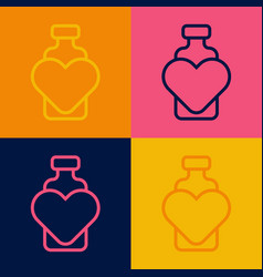 Pop Art Line Bottle With Love Potion Icon