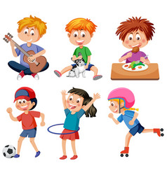 Children Doing Different Activities Set