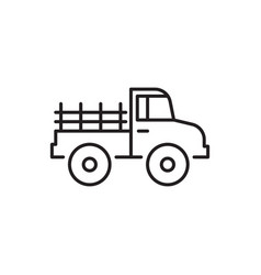 Farmer Pickup Truck Line Icon