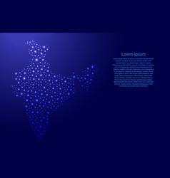 India Map From Blue And Glowing Space Stars