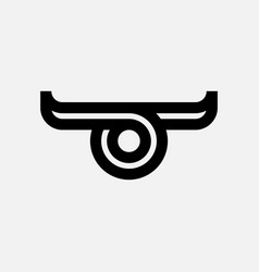 Minimal Letter O Bull Ox Taurus Horn Head Logo