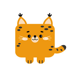 Square Lynx Forest Animal Face With Paws Icon