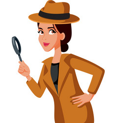 Detective Woman Holding A Magnifying Glass