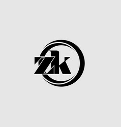 Letters Zk Simple Circle Linked Line Logo