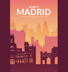 Madrid Spain Famous City Scape View Background