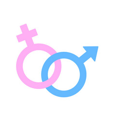 Interlinked Male And Female Symbols In Pastel Pink