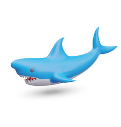 Realistic Shark On White Background Fish