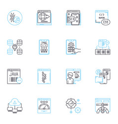 Analyst Linear Icons Set Strategy Data Research