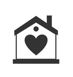 Care Home With Heart Icon Black