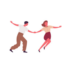 Couple Dancing Together Holding Hands Flat