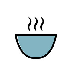 Hot Steaming Broth Bowl Icon Healthy Soup