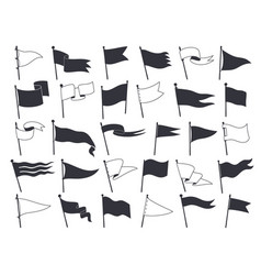 Isolated Retro Pennants White And Black Flags