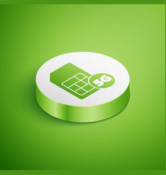 Isometric 5g Sim Card Icon Isolated On Green