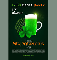 St Patrick S Day Poster Template With Shamrock