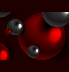 Abstract Black And Red Futuristic 3d Spheres