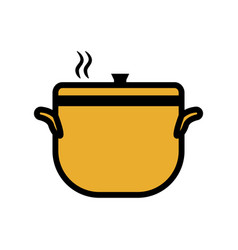 Pot Icon With Boiling Soup Or Broth Healthy Food