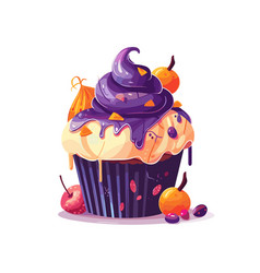 Purple Cupcake Decoration Element For Halloween