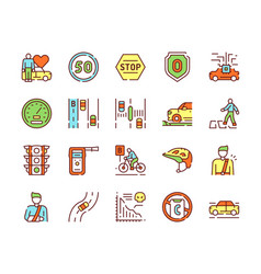 Color Line Icon Set Vision Zero