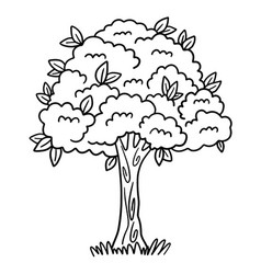 Earth Day Big Tree Isolated Coloring Page For Kids