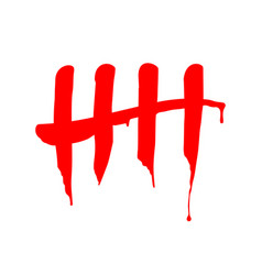 Hand Drawn Bloody Tally Mark