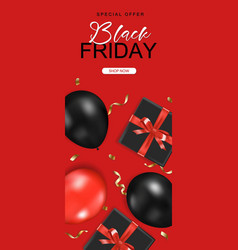 Black Friday Vertical Sale Banner With Realistic