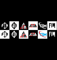 Fim Letter Logo Design In Six Style Polygon