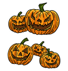 Halloween Pumpkin Head Cartoon Colored Clipart