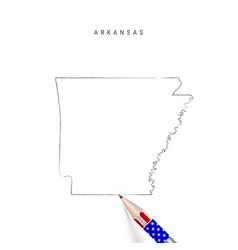 Arkansas Us State Map Pencil Sketch