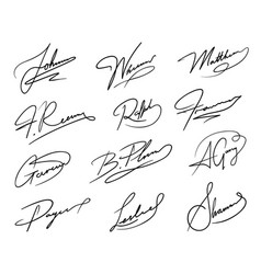 Autograph Or Business Signatures Pack Set Of Names