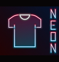 Glowing Neon Line T-shirt Icon Isolated On Black