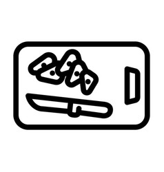 Sliced Garlic Knife Line Icon