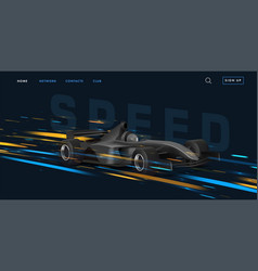 Web Banner With Super Car Sport Bolide Black Auto