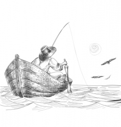 Fisherman with rod Royalty Free Vector Image - VectorStock