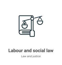 Labour And Social Law Outline Icon Thin Line