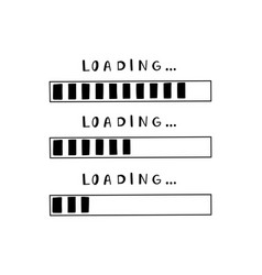 Loading Bar Doodle Set Slow Download Speed