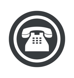 Monochrome round phone icon Royalty Free Vector Image