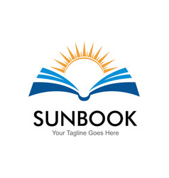 Sun Book Flat Style Logo