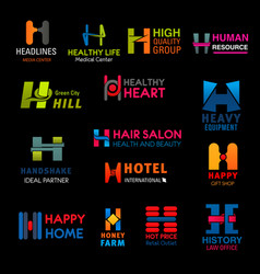 Letter H Business Icons Corporate Identity