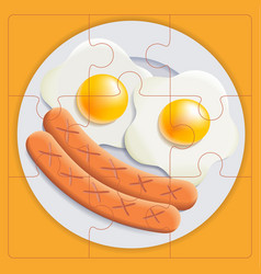 Breakfast Puzzle For Children Assemble Two