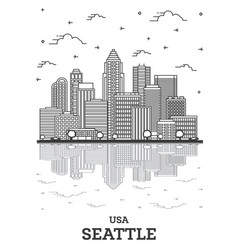 Outline Seattle Washington Usa City Skyline