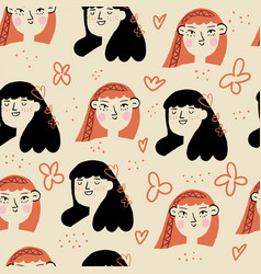 Seamless Pattern With Romantic Women