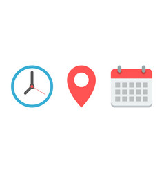 Time Address And Date Icon In Flat Design