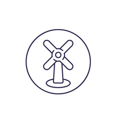 Wind Turbine Windfarm Line Icon