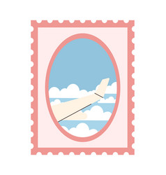 Airplane Window Postage Stamp