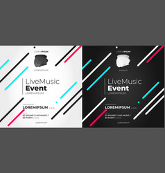 Live Event Banner Template With Lines Design