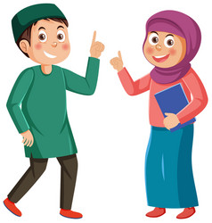 Muslim Couple Cartoon Character